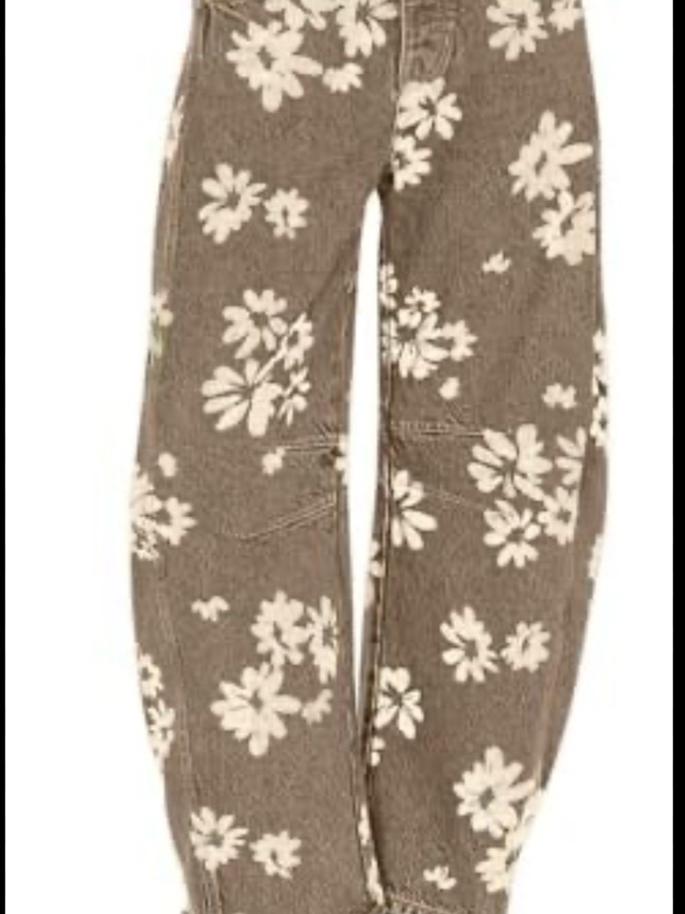 Women's Floral Print Brown Jogger Jeans